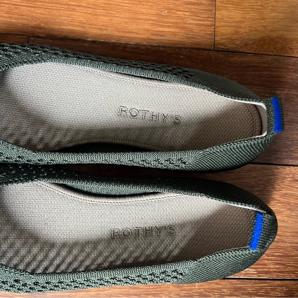 Rothy's Square Flat – Crochet Olive Green Sz 9 - Picture 2 of 8